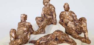 Bronzeplastiken mit Wachsbändern geformt, 2017